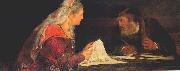 Esther and Mordechai writing Aert de Gelder